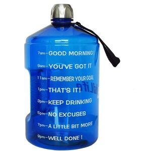 Motivational Blue Water Jug with Strap